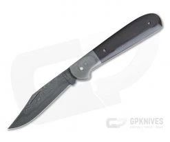 Chuck Hawes Custom Maroon Canvas Micarta Copperhead Burl Pattern Damascus Blade