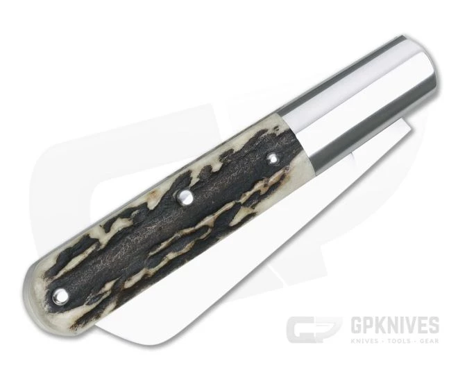 T.A. Davison Custom Barlow Stag Satin CPM-154 Sheepsfoot Slip Joint - Image 2