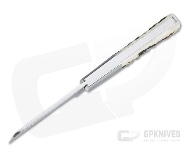 T.A. Davison Custom Barlow Stag Satin CPM-154 Sheepsfoot Slip Joint - Image 3