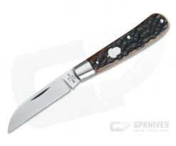 T.A. Davison Custom Swayback Dark Brown Jigged Bone CPM 154 Wharncliffe Slip Joint