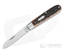 T.A. Davison Custom Jigged Bone Satin Drop Point Slip Joint