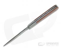 Chuck Hawes Custom Brown Linen Micarta Small Remington Damascus Blade Slip Joint