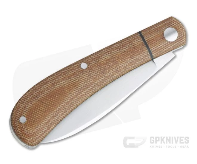 Enrique Pena Custom Wharncliffe Slip Joint Bolstered Natural Canvas Micarta 4331 - Image 2
