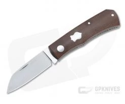 Sakman Knives Rhino Sheepsfoot Satin N690 Natural Canvas Micarta Slip Joint Folder 4437