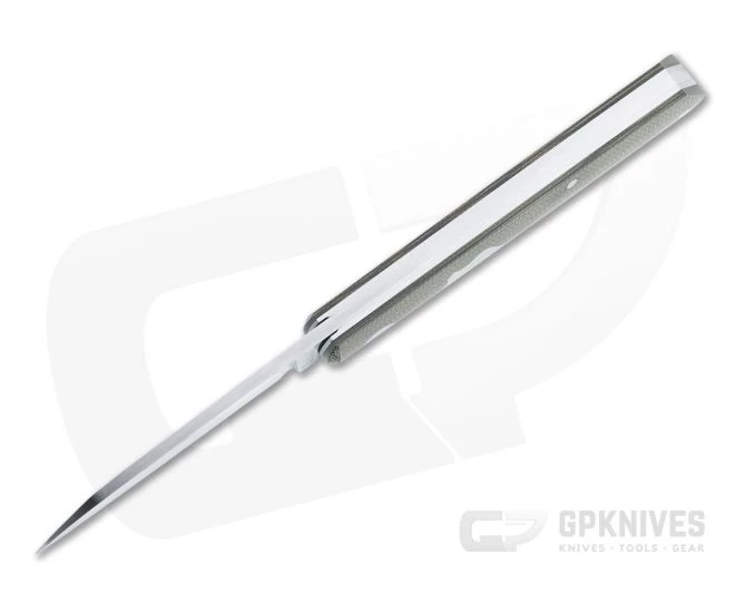 Sakman Knives Rhino Sheepsfoot Satin N690 Green Micarta Slip Joint Folder 4581 - Image 3