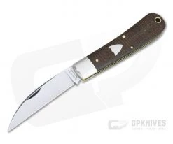 Tidioute #47 Viper Brown Burlap Micarta Slip Joint Knife 470120