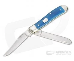 Case Mini Trapper Caribbean Blue Smooth Bone Slip Joint 50664