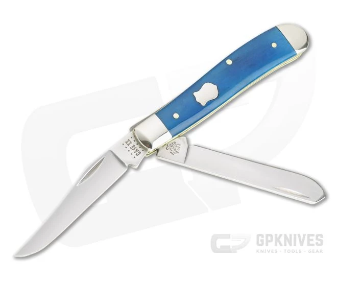 Case Mini Trapper Caribbean Blue Smooth Bone Slip Joint 50664