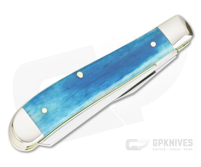 Case Mini Trapper Caribbean Blue Smooth Bone Slip Joint 50664 - Image 2