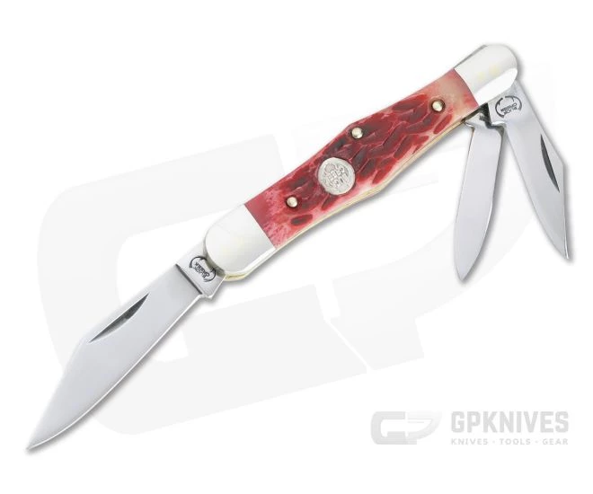 Buck Creek Whittler Red Pick Bone Slip Joint Folder 6308RPB