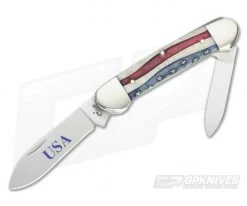 Case Canoe Star Spangled Natural Bone Handle 64129