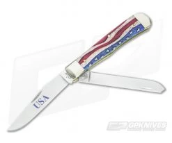 Case Trapper Star Spangled Natural Bone Handle 64132
