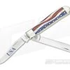 Case Mini Trapper Star Spangled Natural Bone Handle 64135
