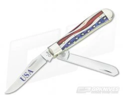 Case Mini Trapper Star Spangled Natural Bone Handle 64135