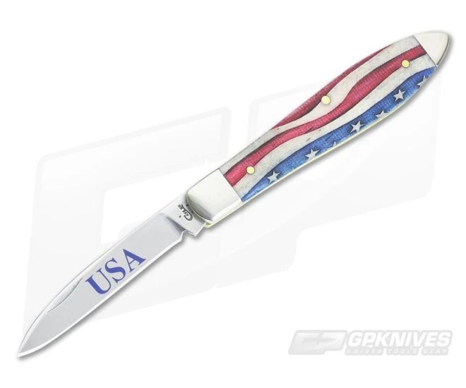 Case Teardrop Star Spangled Natural Bone Handle 64137