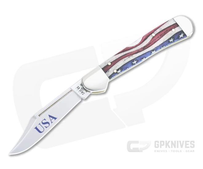 Case Mini Copperlock Star Spangled Natural Bone Back Lock Folder 64141