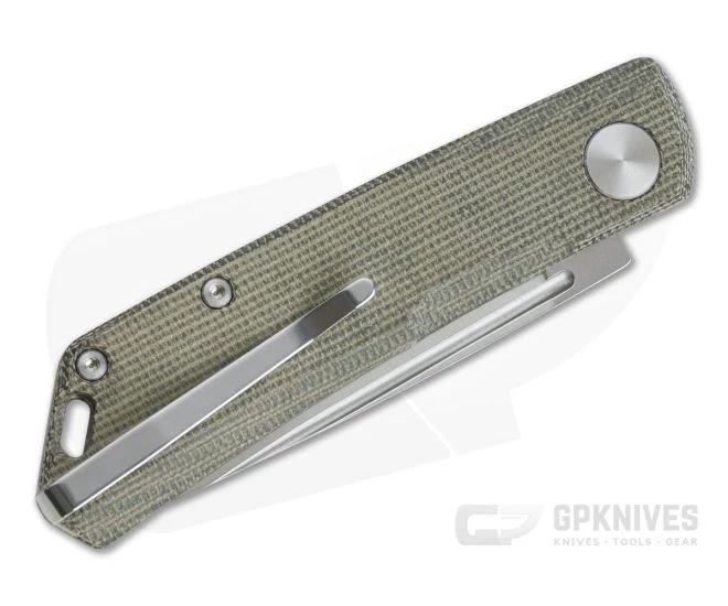 Real Steel Luna Green Canvas Micarta S35VN Slip Joint Folding Knife 7006 - Image 2