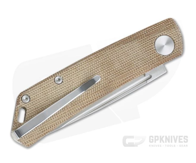 Real Steel Luna Brown Canvas Micarta S35VN Slip Joint Folding Knife 7007 - Image 2