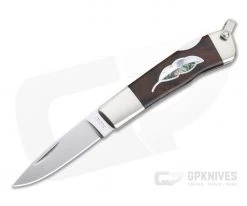 Moki Knives Leaf Ironwood Pearl Abalone Inlaid Lock Back Folder 810IL