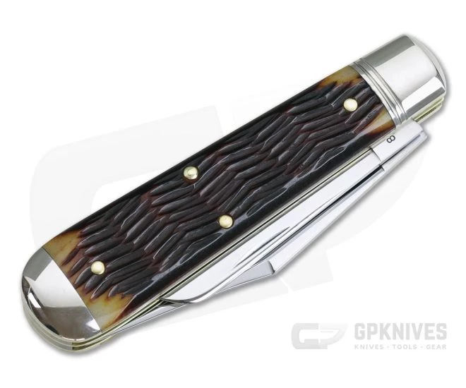 Northfield UN-X-LD #86 Oil Field Jack Two-Blade Autumn Gold Herringbone Jigged Bone - Image 2