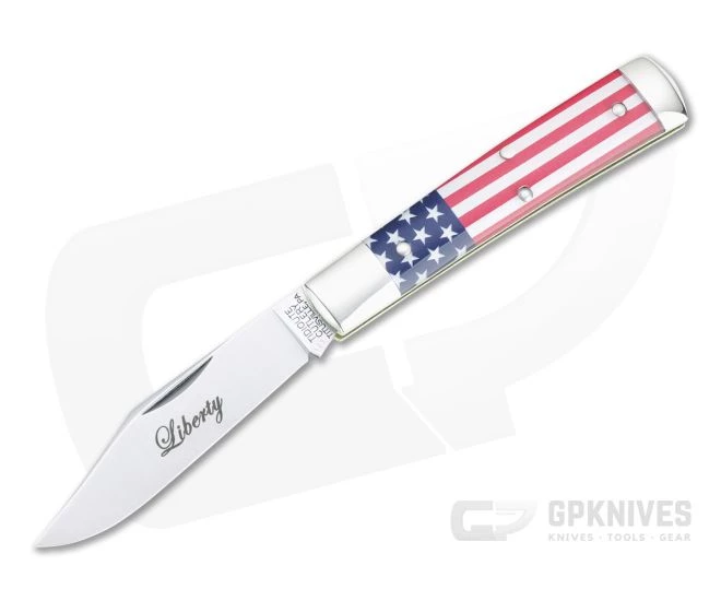Tidioute Cutlery #94 Liberty Blem A Clip Point Jack Flag Acrylic Slip Joint 941121