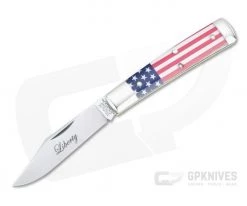 Tidioute Cutlery #94 Liberty Blem B Clip Point Jack Flag Acrylic Slip Joint 941121