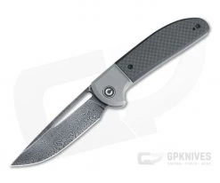 CIVIVI Trailblazer XL Black Damascus Bolstered Carbon Fiber G10 Slip Joint Folder C2101DS-1