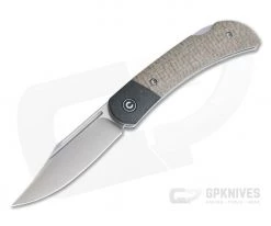CIVIVI Rustic Gent C914C Tan Burlap Micarta D2 Back Lock Folder