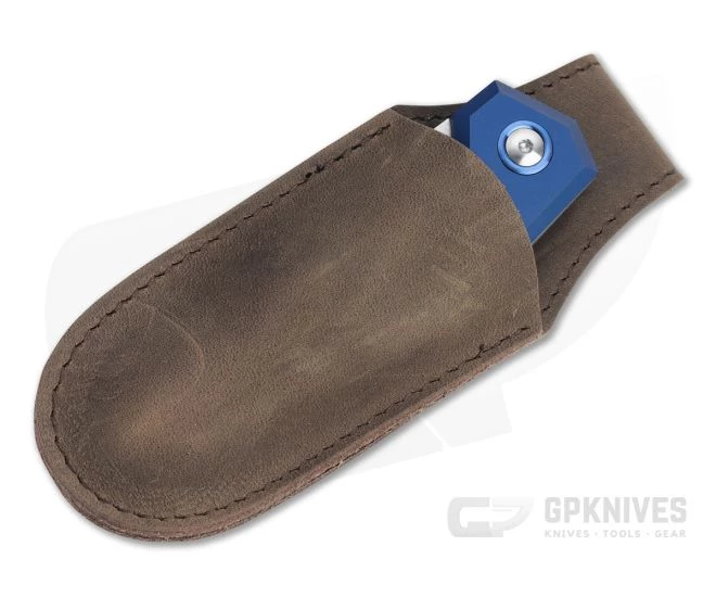 MKM Edge Reverse Tanto Satin M390 Blue Aluminum Slip Joint Folder EG-ABL - Image 4