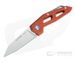 MKM Edge Reverse Tanto Satin M390 Orange Aluminum Slip Joint Folder EG-AOR