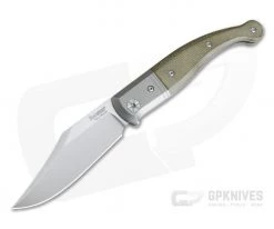 LionSteel Gitano Navaja Modern Slip Joint Niolox Green Canvas Micarta GT01-CVG