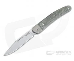 LionSteel Jack 1 M390 Green Canvas Micarta Modern Traditional Slip Joint JK1-CVG