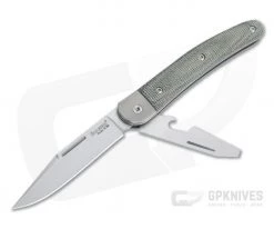 LionSteel Jack 2 M390 Green Canvas Micarta Modern Traditional Slip Joint JK2-CVG