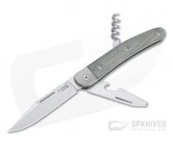 LionSteel Jack 3 M390 Green Canvas Micarta Modern Traditional Slip Joint JK3-CVG