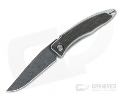 Chris Reeve Mnandi Raindrop Damascus Bog Oak Wood Gentleman's Titanium Frame Lock Folder MNA-1006-002