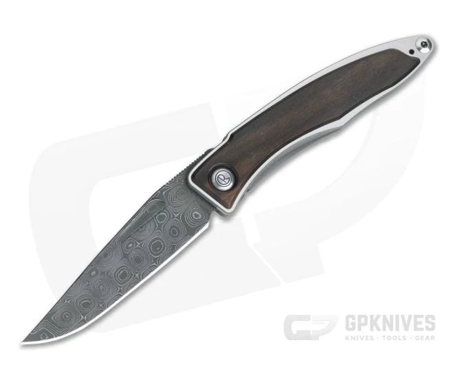 Chris Reeve Mnandi Raindrop Damascus Macassar Ebony Gentleman's Titanium Frame Lock Folder MNA-1022-001