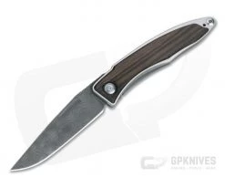 Chris Reeve Mnandi Raindrop Damascus Macassar Ebony Gentleman's Titanium Frame Lock Folder MNA-1022-002