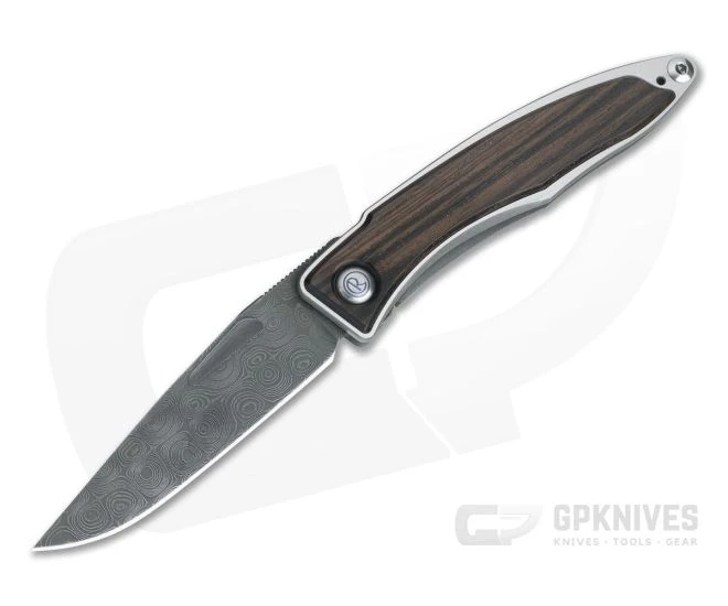 Chris Reeve Mnandi Raindrop Damascus Macassar Ebony Gentleman's Titanium Frame Lock Folder MNA-1022-002