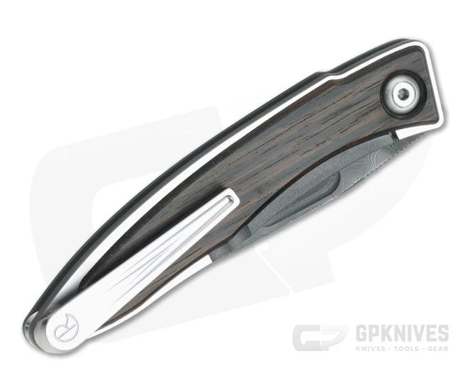 Chris Reeve Mnandi Raindrop Damascus Macassar Ebony Gentleman's Titanium Frame Lock Folder MNA-1022-002 - Image 2