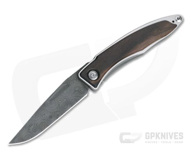 Chris Reeve Mnandi Raindrop Damascus Macassar Ebony Gentleman's Titanium Frame Lock Folder MNA-1022