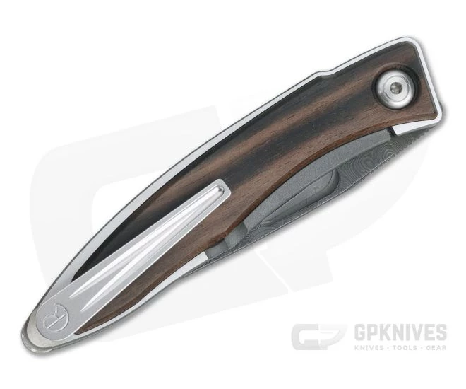 Chris Reeve Mnandi Raindrop Damascus Macassar Ebony Gentleman's Titanium Frame Lock Folder MNA-1022 - Image 2