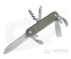 MKM Mikita Malga 6 Green Canvas Micarta M390 Slip Joint Swiss Army Knife Folder MP06-GC