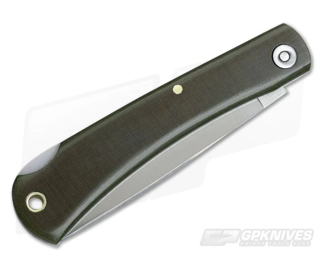 Smith & Sons Mudbug Lockback OD Green Linen Micarta - Image 2