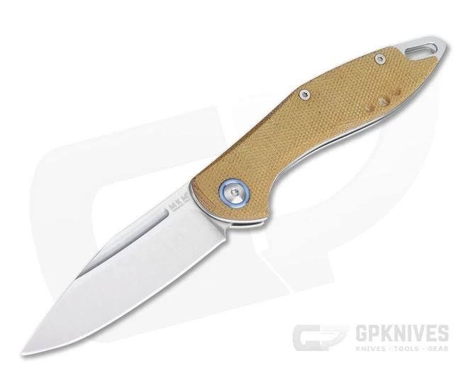 MKM Mikita Burnley Fara Natural Canvas Micarta M390 Slip Joint Folder MY01-NC