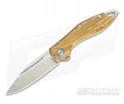 MKM Mikita Burnley Fara Olive Wood M390 Slip Joint Folder MY01-O