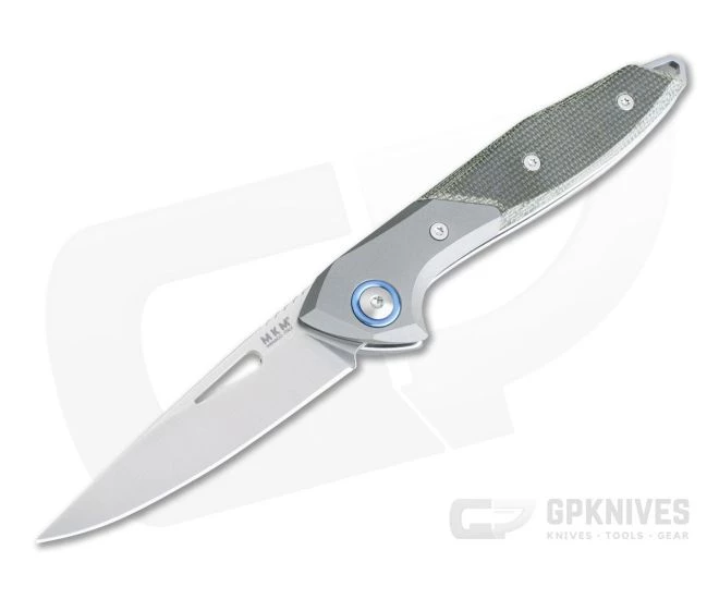 MKM Mikita Burnley Cellina Bolstered Green Micarta M390 Slip Joint Folder MY02-GCT