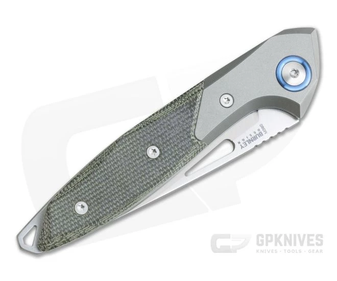 MKM Mikita Burnley Cellina Bolstered Green Micarta M390 Slip Joint Folder MY02-GCT - Image 2