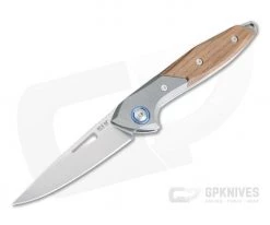 MKM Mikita Burnley Cellina Bolstered Santos Wood M390 Slip Joint Folder MY02-ST