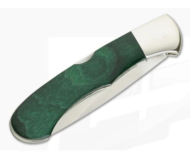 Remington 2019 Bullet Knife Green Wood Handle 420HC Blade R50032 - Image 2