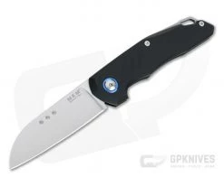MKM Mikita Root Anso Satin M390 Black Aluminum Slip Joint Folder RT-A